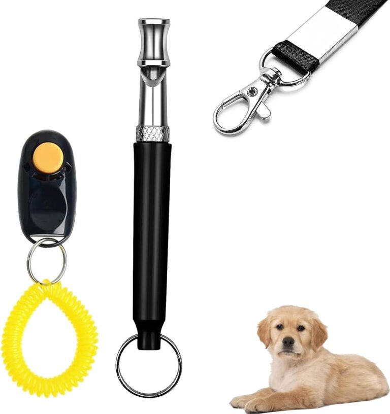 Dog Training Kit,Dog Whistle to Stop Barking Neighbors Dog,Dog Clicker for Training,Adjustable Ultrasonic Silent Dog Whistle(Black).