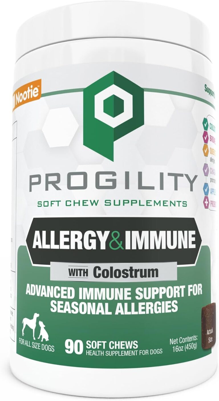 Progility Allergy & Immune Supplement for Dogs  Advanced Daily Immune System & Seasonal Allergy Support with Probiotics, Soft Chews (90 Count)