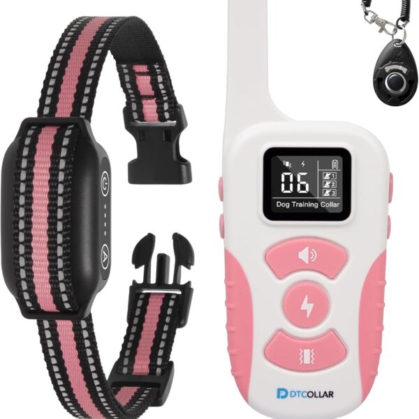 Dog Bark Collar with Remote, 2-in-1 Bark and Shock Collar Combo, 3300Ft Dog Training Collar - Auto Anti Bark/Beep/Vibration/Shock 4 Modes, IP67 Smart E-Collar with 5 Adjustable Levels of Sensitivity