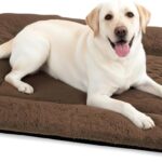 ZENGAOOU Dog Bed for Crate 42" x 28" for Large Dogs, Washable Plush Dog Crate Mat, XL Dog Kennel Pad, Anti-Slip Soft Sleeping Mat for Pets, Brown