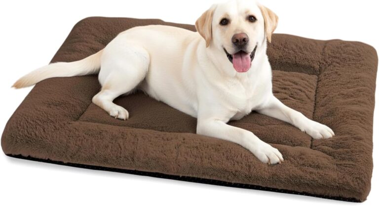 ZENGAOOU Dog Bed for Crate 42" x 28" for Large Dogs, Washable Plush Dog Crate Mat, XL Dog Kennel Pad, Anti-Slip Soft Sleeping Mat for Pets, Brown