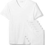 Amazon Essentials Men's V-Neck Undershirt, Breathable, Cotton, Pack of 6