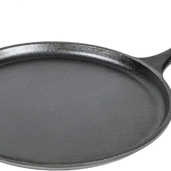Lodge L9OG3 Cast Iron Round Griddle, Pre-Seasoned, 10.5-inch - Made in USA, Compatible with Stovetop, Oven, Grill & Campfire