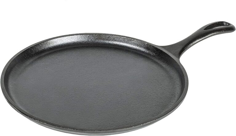 Lodge L9OG3 Cast Iron Round Griddle, Pre-Seasoned, 10.5-inch - Made in USA, Compatible with Stovetop, Oven, Grill & Campfire