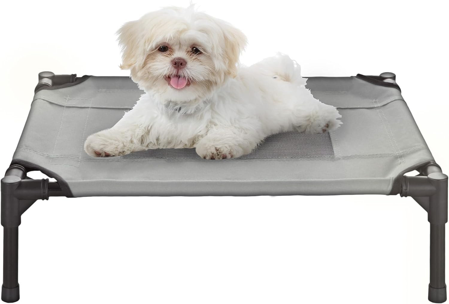 Elevated Dog Bed - 24.5x18.5-Inch Portable Pet Bed with Non-Slip Feet - Indoor/Outdoor Dog Cot or Puppy Bed for Pets up to 25lbs by PETMAKER (Gray) Elevated Dog Bed - 24.5x18.5-Inch Portable Pet Bed with Non-Slip Feet - Indoor/Outdoor Dog Cot or Puppy Bed for Pets up to 25lbs by PETMAKER (Gray)