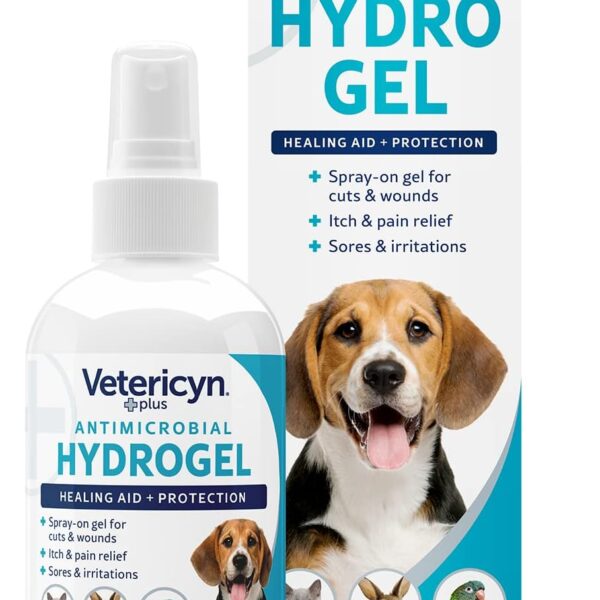 Vetericyn Plus Dog Wound Care Hydrogel Spray | Healing Aid and Wound Protectant, Sprayable Gel to Relieve Dog Itchy Skin, Safe for All Animals. 3 Ounces