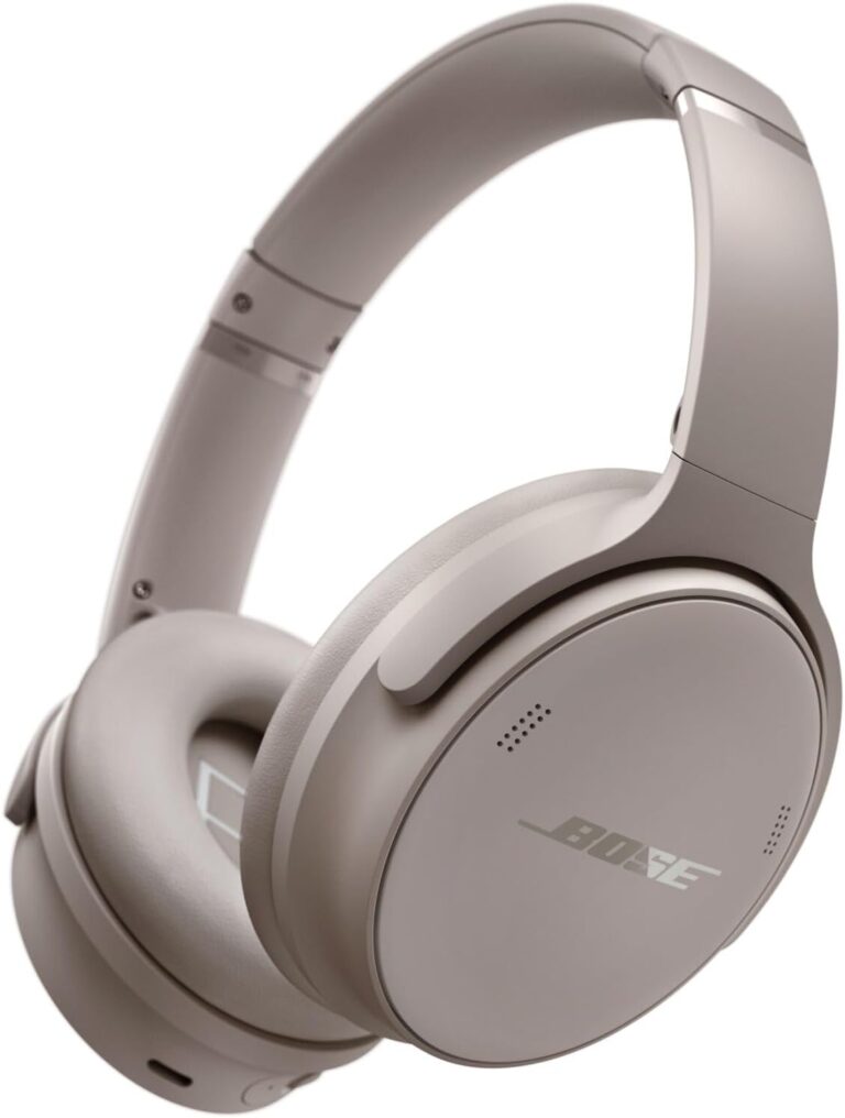 Bose QuietComfort Headphones - Wireless Bluetooth Headphones, Active Over Ear Noise Cancelling and Mic, USB-C Charging, Deep Bass, Up to 24 Hours of Playtime, Sandstone