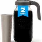 County Line Kitchen Glass Cold Brew Coffee Maker with Lid - Wide Mouth, 2 Quart (64 oz) - Heavy Duty, Leak Proof - Sun & Iced Tea Pitcher, Cold Brew Coffee, Breast Milk Storage, Water - Gray
