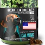 Operation Good Boy Calming Chews for Dogs, Stress Relief Chews with Chamomile & Tryptophan for Relaxation  90 Soft Treats, Natural Ingredients, Veteran Owned - Beef Flavored