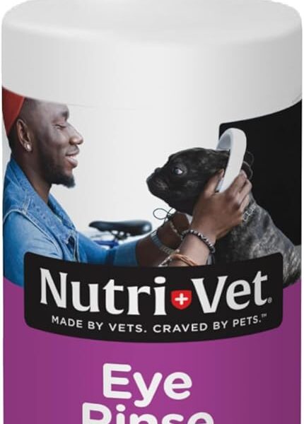 Nutri-Vet Eye Rinse for Dogs, Dog Tear Stain Remover, Eye Wash, Allergy Relief for Pet Puppies, Puppy Supplies, Pet Safe Formula, Vet Formulated, Prevents Infections, 4oz