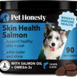 Pet Honesty Skin Health Salmon Chews - Itch Relief for Dogs, Omega 3 Fish Oil for Dogs, Natural Salmon Oil for Dog Chews for Healthy Skin & Coat, May Reduce Shedding, Dog Fish Oil Supplements - 90 Ct