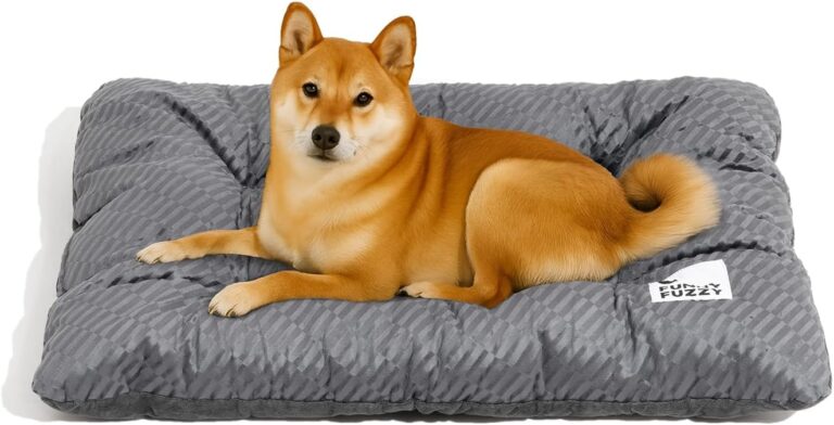 FUNNY FUZZY 3523 Washable Dog Crate Bed,Orthopedic Cushion Mattress for Large Dogs-Fits 36 Inch Dog Crates, Reversible,Durable & Comfortable Pet Bed,L,Charcoal Grey