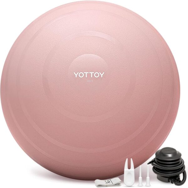 YOTTOY Anti-Burst Exercise Ball for Working Out, Yoga & Pregnancy, Extra Thick Workout Ball for Physical Therapy & Fitness