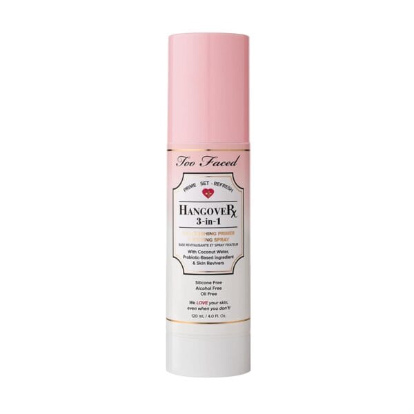 Too Faced Hangover 3-in-1 Primer & Setting Spray | Soothing & Hydrating Setting Spray for Face Makeup | Coconut Water