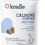 Kradle Calming Chews for Dogs -Vet Formulated with L-Theanine, Ashwagandha and GABA for Managing Normal Stress and Promoting Relaxation - Chicken Flavored Calming Supplement - 75 Soft Chews