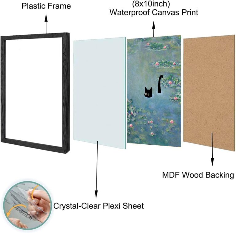 Hamduker Cat Wall Art Monet Prints Vintage Canvas Wall Art Funny Cat in Water Lilies Posters for Room Bedroom Living Room Bathroom Wall Decor Aesthetic (Size: 8''x10''x1pcs)