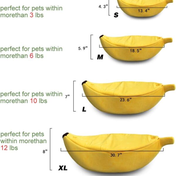 Petgrow Cute Banana Cat Bed House Extra Large Size, Christmas Soft Cat Cuddle Bed, Lovely Pet Supplies for Cats Kittens Rabbit Small Dogs, Yellow