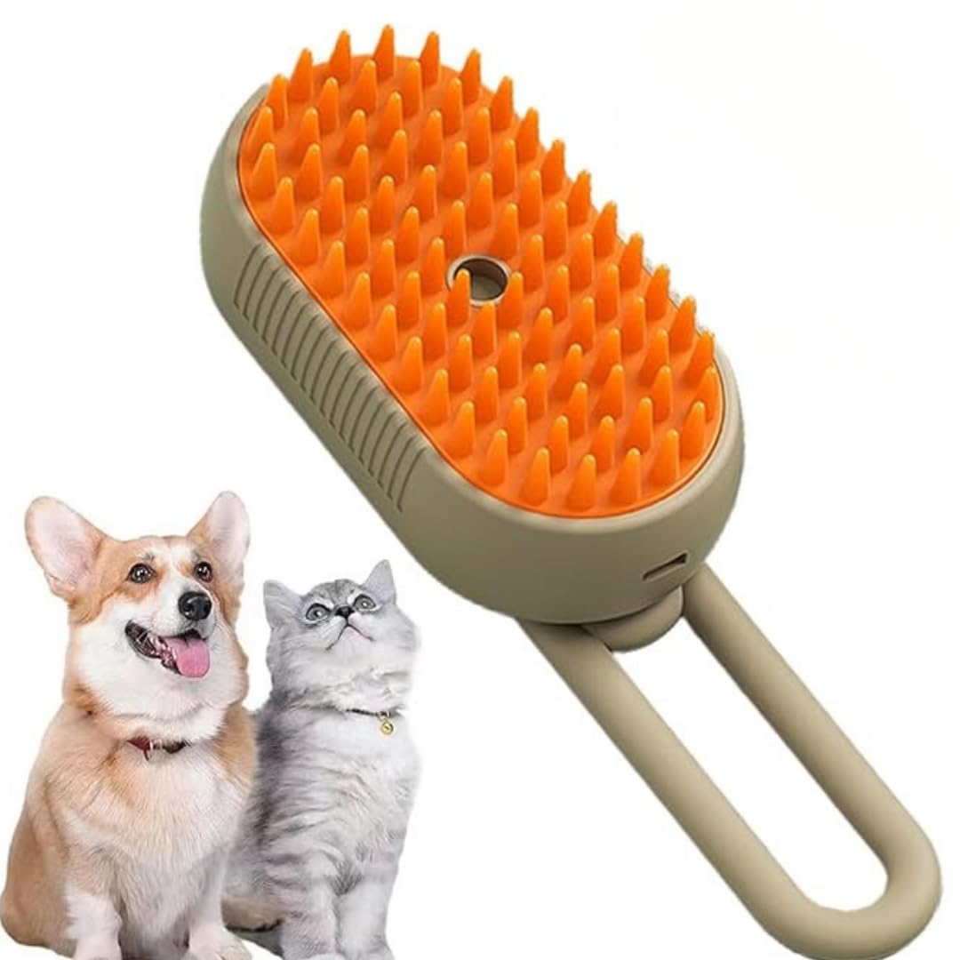 4-in-1 Cat Grooming Brush Water Spray & Self-Cleaning Shedding Brush for Cats & Dogs Pet Hair Removal & Massage Comb for Long & Short Hair (Beige). 4-in-1 Cat Grooming Brush Water Spray & Self-Cleaning Shedding Brush for Cats & Dogs Pet Hair Removal & Massage Comb for Long & Short Hair (Beige).