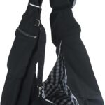 NextFri Pet Sling Carrier Adjustable Shoulder Strap Puppy Tote Hands Free Reversible Pet Backpack for Outdoor Travel Black