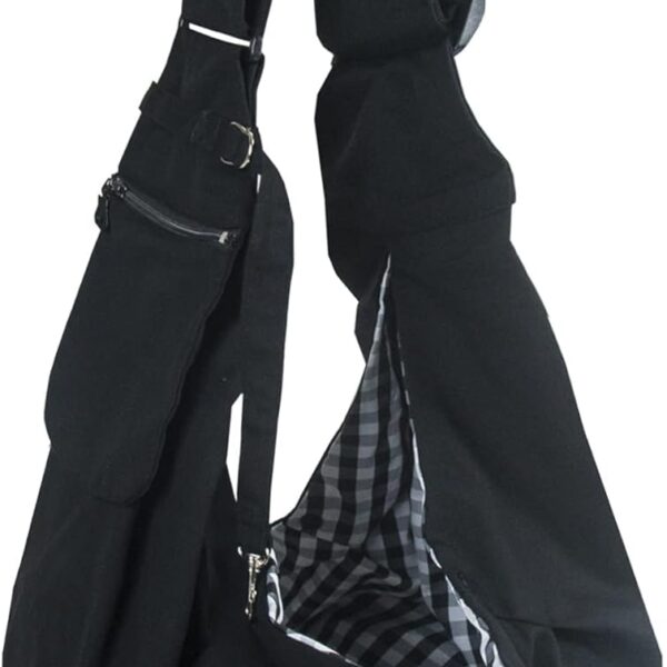 NextFri Pet Sling Carrier Adjustable Shoulder Strap Puppy Tote Hands Free Reversible Pet Backpack for Outdoor Travel Black