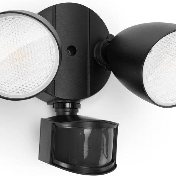 LUTEC 32W 3500 Lumen LED Security Lights Motion Sensor Light Outdoor, 5000K Daylight, IP65 Waterproof, Dusk to Dawn, Hardwired Motion Detector Flood Light for Garage, Yard, Porch-Black