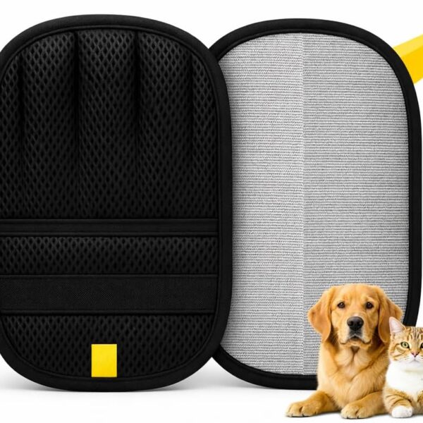 Elmrock 2 Pcs Pet Hair Removal Glove for Dogs & Cats  Newly Upgraded Reusable Five Finger Electrostatic Grooming Glove, Magic Brush Pet Hair Remover Tool for Carpet, Car Seat & Clothes