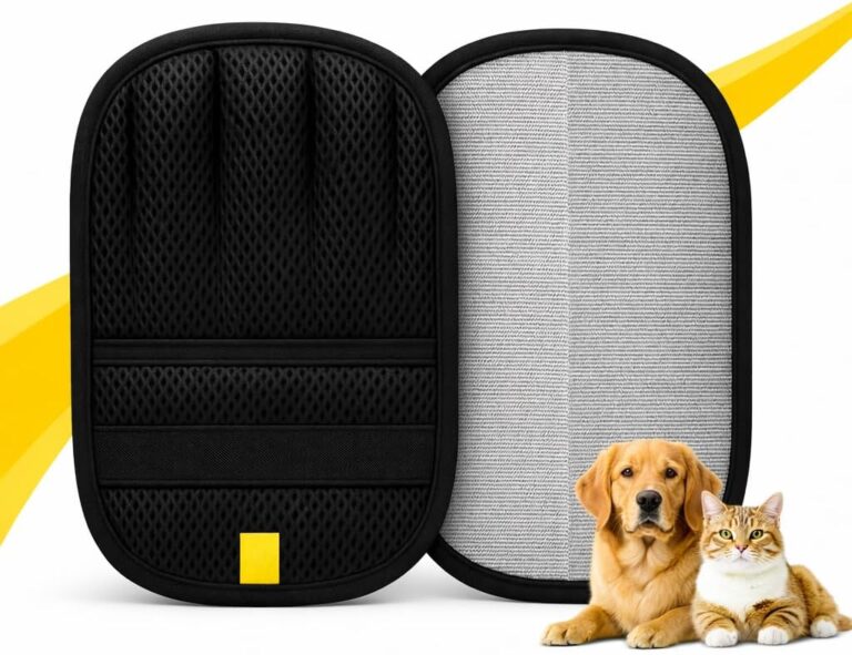 Elmrock 2 Pcs Pet Hair Removal Glove for Dogs & Cats  Newly Upgraded Reusable Five Finger Electrostatic Grooming Glove, Magic Brush Pet Hair Remover Tool for Carpet, Car Seat & Clothes