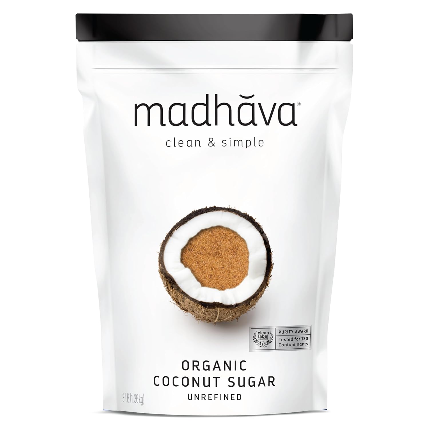 MADHAVA Organic Coconut Sugar 3 Lb. Bag (Pack of 1), Natural Sweetener, Sugar Alternative, Unrefined, Sugar for Coffee, Tea & Recipes, Vegan, Organic, Non GMO MADHAVA Organic Coconut Sugar 3 Lb. Bag (Pack of 1), Natural Sweetener, Sugar Alternative, Unrefined, Sugar for Coffee, Tea & Recipes, Vegan, Organic, Non GMO