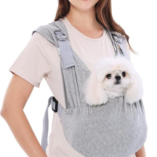 Supet Dog Carrier Sling for Small Dogs, Front Facing Cat Sling Carrier Chest, Hands Free Pet Sling Carrier, Adjustable Dog Front Carrier, Reducing Back Pain
