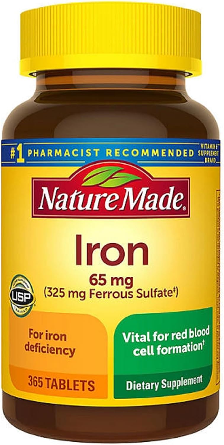 Nature Made Iron 65 mg (from Ferrous Sulfate) Tablets for Red Blood Cell Formation (365 ct.). Nature Made Iron 65 mg (from Ferrous Sulfate) Tablets for Red Blood Cell Formation (365 ct.).