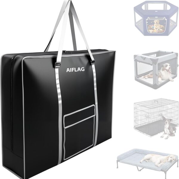 AIFLAG Large Dog Crate Bag for Storage & Travel, Carrying Case Holds Most 54 inch Crates, Also Fits Pet Playpens, Dog Beds & Cat Houses, Durable Waterproof Material