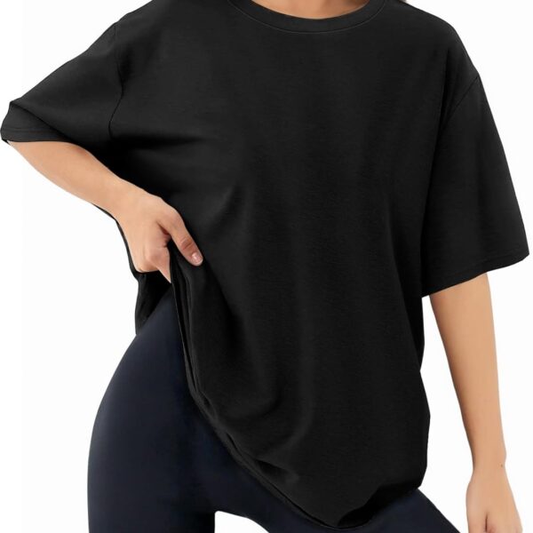 Womens Oversized T Shirts Short Sleeve Summer Tops Crewneck Casual Loose Fit Basic Tee Trendy Plus Size Blouse