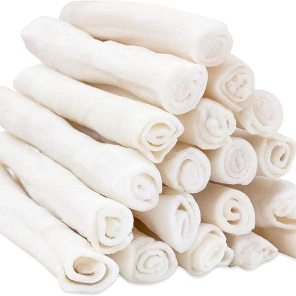 MON2SUN Dog Rawhide Rolls Twist Sticks 6.5 Inch Natural Flavor Rawhide Chews 18 Count for Puppy and Small Dogs