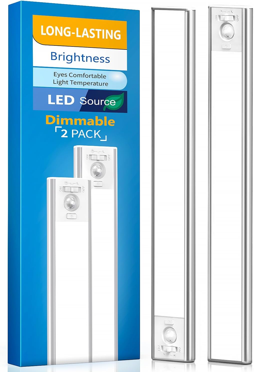 Under Cabinet Lighting, LED Motion Sensor Light Indoor, 2200mAh USB Rechargeable Closet Lights Battery Operated, Stick On Magnetic Wireless Dimmable Under Counter Lights for Kitchen(2 Pack) Under Cabinet Lighting, LED Motion Sensor Light Indoor, 2200mAh USB Rechargeable Closet Lights Battery Operated, Stick On Magnetic Wireless Dimmable Under Counter Lights for Kitchen(2 Pack)