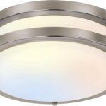 13 inch Flush Mount LED Ceiling Light Fixture, 2700K/3000K/3500K/4000K/5000K Adjustable Ceiling Lights, Brushed Nickel Saturn Dimmable Lighting for Hallway Bathroom Kitchen or Stairwell, ETL Listed