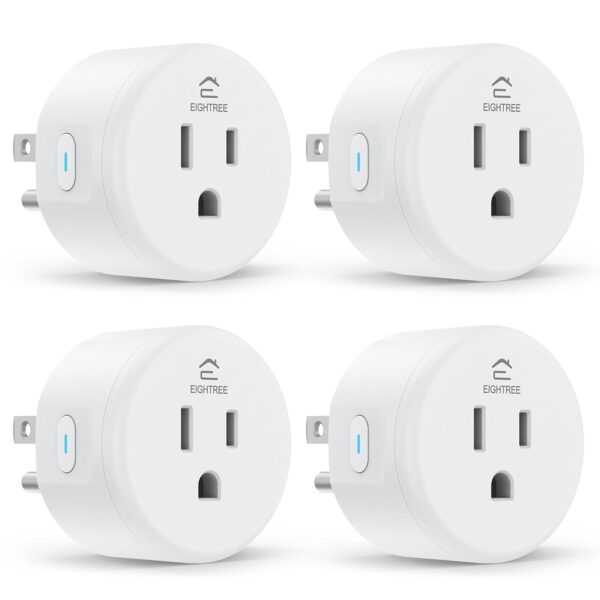 EIGHTREE Smart Plug, WiFi Outlet Works with Alexa & Google Home, Smart Home Socket with Remote Control & Timer Function, 2.4GHz WiFi Only, 4 Packs