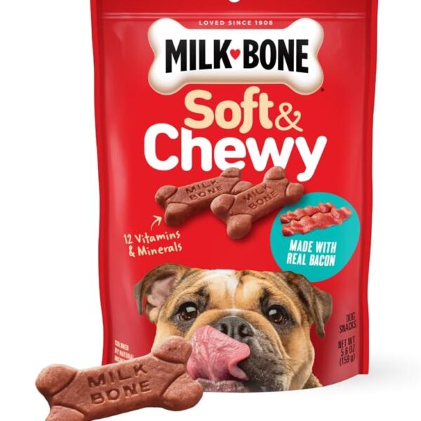 b'Soft & Chewy with Real Bacon'