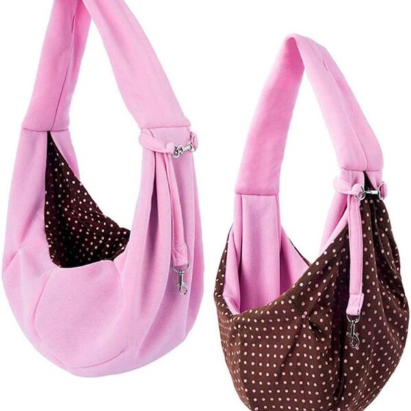 Pet Sling Carrier Bag Travel Tote for Cats Dogs, Up to 16 lbs (Pink)