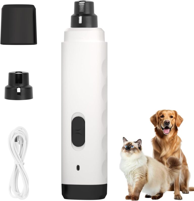 Dog Nail Grinder Quiet, Dog Nail Trimmers, Professional 2-Speed Electric Rechargeable Pet Nail Trimmer Painless Paws Grooming & Smoothing for Small Medium Large Dogs & Cats