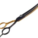 7" Curved Thinner Dog Scissor, Curved Blender Scissors, 40 Teeth, 30% Thinning Rate, Professional Pet Shear for Groomer, Ergonomic Dog Grooming Scissor, Dogs Shear for Grooming