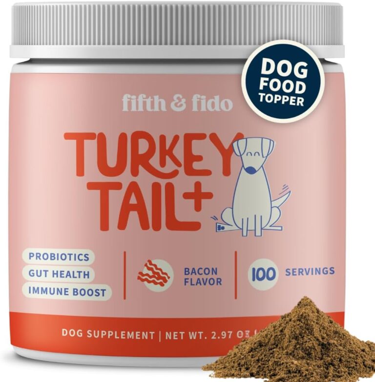 Fifth & Fido Turkey Tail Mushroom for Dogs  Lipoma Treatment for Dogs - Mushroom Supplement with Immune Support for Lipoma, Lumps & Bumps  Premium Pet Vitamins and Supplements Made in USA, 100 Serv.
