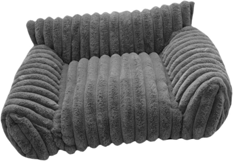 PawwJoy Pet Couch Bed Cat Sofa Bed Multifunctional Fashion Nonslip Bottom Sleeping for Small Dogs Bedroom Decoration 19.69x15.75x7.87 Inch- Gray