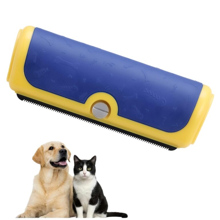 Dog deshedding brush and shedding tool for short and medium coats, pet grooming tool with stainless steel shedding blade and non slip handle, deshedding comb for dogs cats and horses