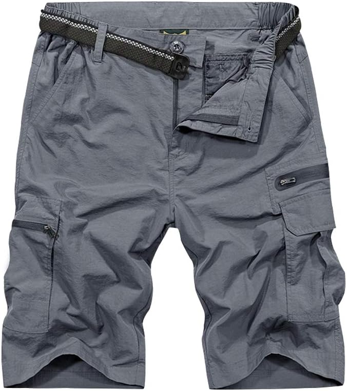 Jessie Kidden Mens Outdoor Casual Expandable Waist Lightweight Water Resistant Quick Dry Fishing Hiking Shorts