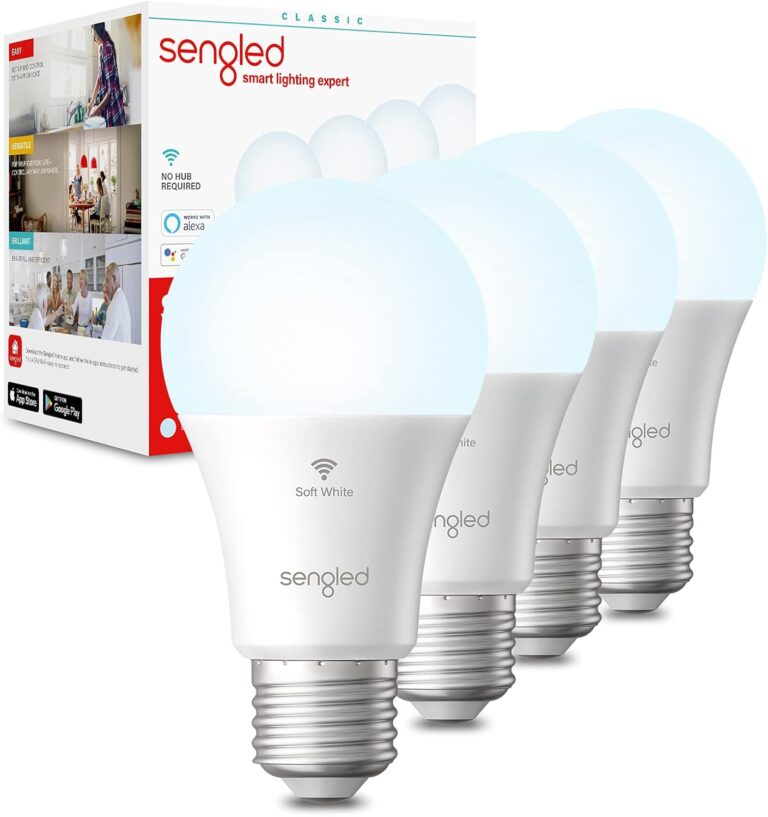 Sengled WiFi Light Bulb - Smart Bulbs That is Compatible with Google Assistant, A19 Daylight (5000K) - No Hub Required, 800LM 60W High CRI)60 Equivalent, 4 Count (Pack of 1)
