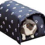 YOMEESOUL Outdoor Feral Cat House Winter,Weatherproof Waterproof Rainproof Foldable Cotton Filled Thicken Stray Feral Cats Dogs Tent Shelter Home Keep Warm Outdoor Indoor Garden (Medium - 2 Cats)