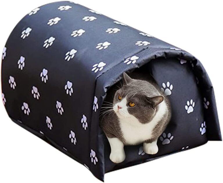 YOMEESOUL Outdoor Feral Cat House Winter,Weatherproof Waterproof Rainproof Foldable Cotton Filled Thicken Stray Feral Cats Dogs Tent Shelter Home Keep Warm Outdoor Indoor Garden (Medium - 2 Cats)