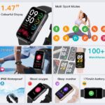 Fitness Trackers,Blood Oxygen Heart Rate Sleep Monitor,Smart Band 24/7 Health Monitoring,Calorie Pedometer Steps Counter Activity watchs/Notifications for iOS/Android