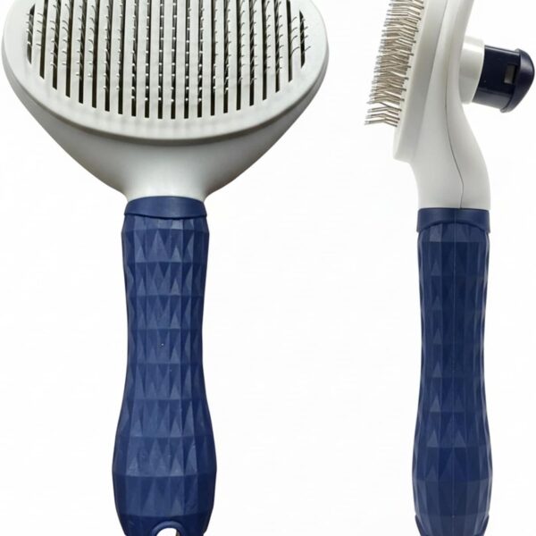 BPG Pet Grooming Tools for Dogs & Cats- Self-Cleaning Slicker Brush, Removes Loose Hair- Skin Safe Easy to Use Deshedding & Detangling Grooming Tool for All Coat Types