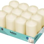 BOLSIUS 12 Ivory Pillar Candles Set - Unscented 43 Hour Long Lasting Candles - 2.7-x 5.1-inch Dripless Clean Burning Smokeless Dinner Candle - Perfect for Weddings Parties and Special Occasions